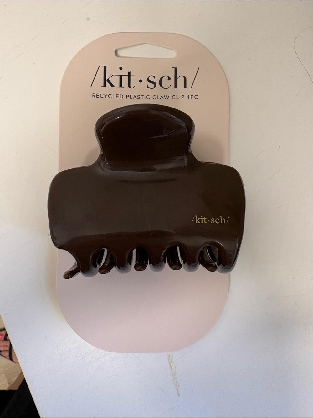 Kitsch Chocolate Brown Recycled Plastic Large Claw Clip